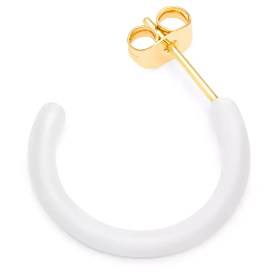 Color Hoops Medium Øreringer White (Par)