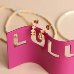 Confetti Hoops Par (2 stk) Forgyldt Rosa