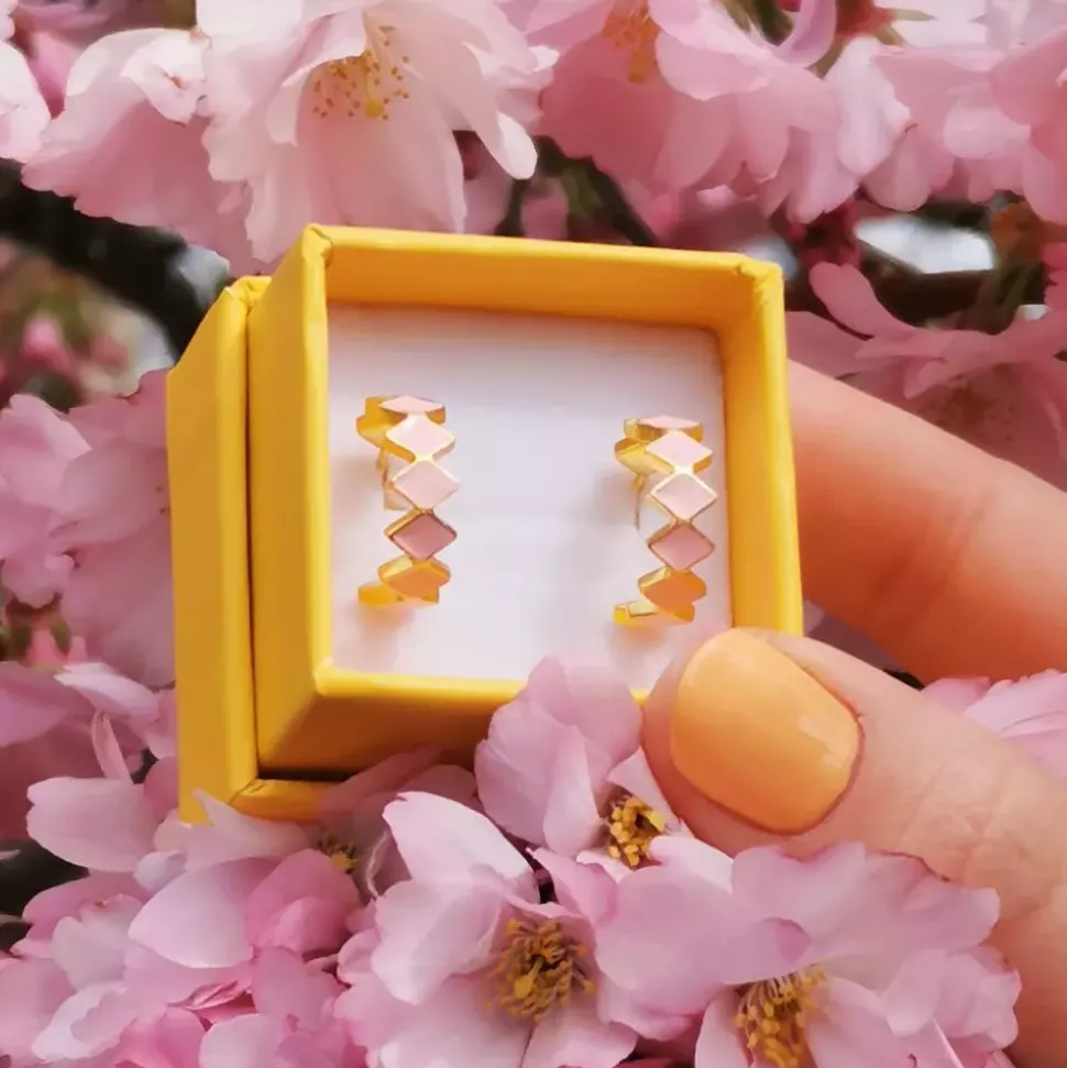 Confetti Hoops Par (2 stk) Forgyldt Rosa