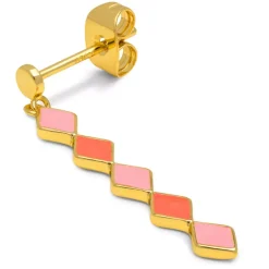 Confetti Long Ørering 1 stk Forgyldt Light Pink