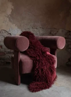 Curly Vinrødt Pledd 120x150