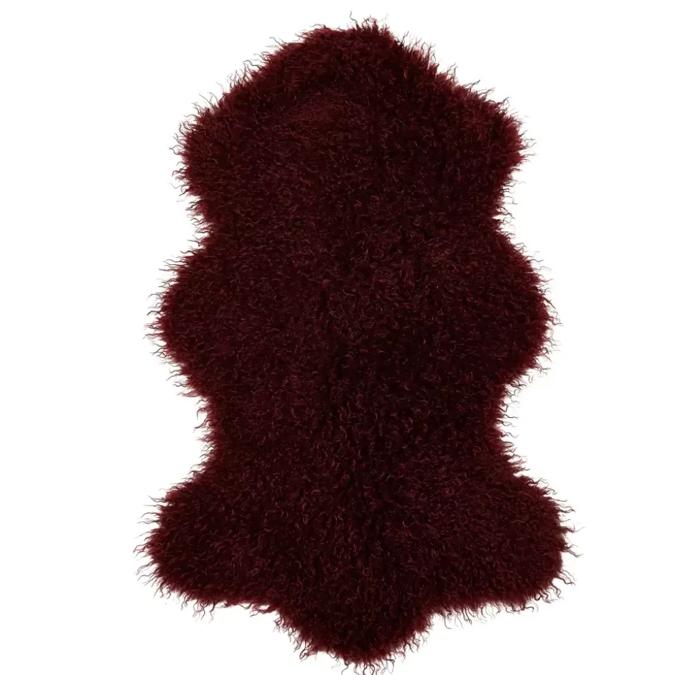 Curly Vinrødt Skinnfelle 50x90