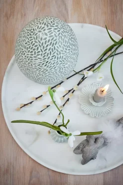 Dehmira Lysestake Keramikk H3,7cm Støvet Grønn