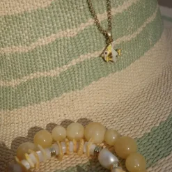 Delikat Armbånd, Farget Jade, Gul