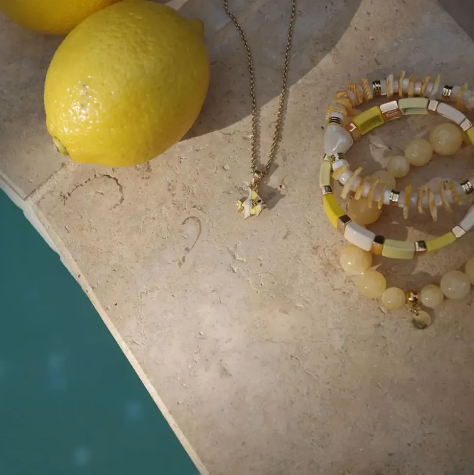 Delikat Armbånd, Farget Jade, Gul