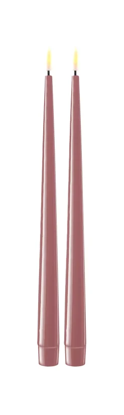 Deluxe Kronelys Dus Lilla 28cm 2pk