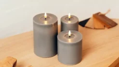 Deluxe Kronelys Grå 28cm 2pk