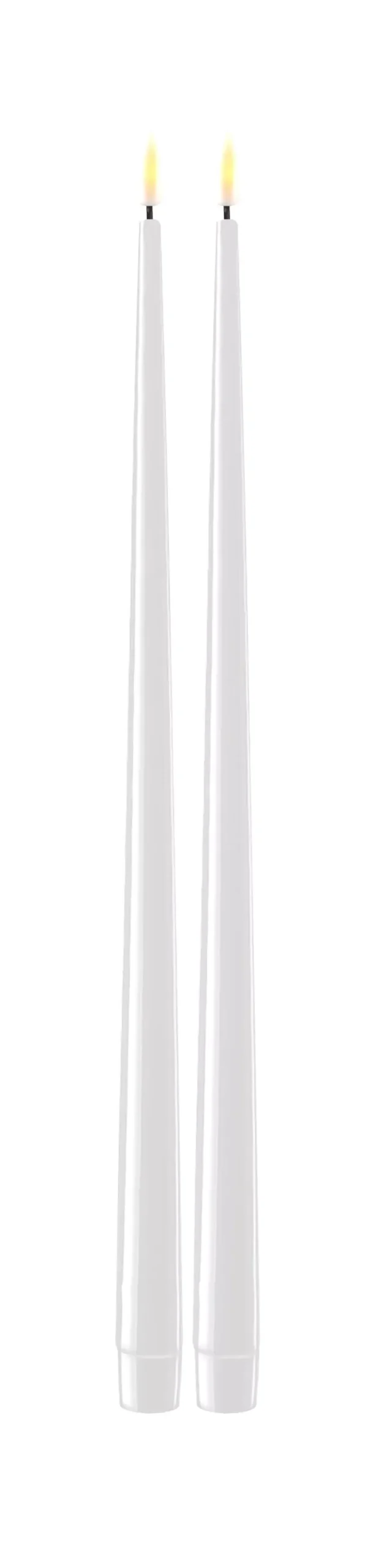 Deluxe Kronelys Hvit 38cm 2pk