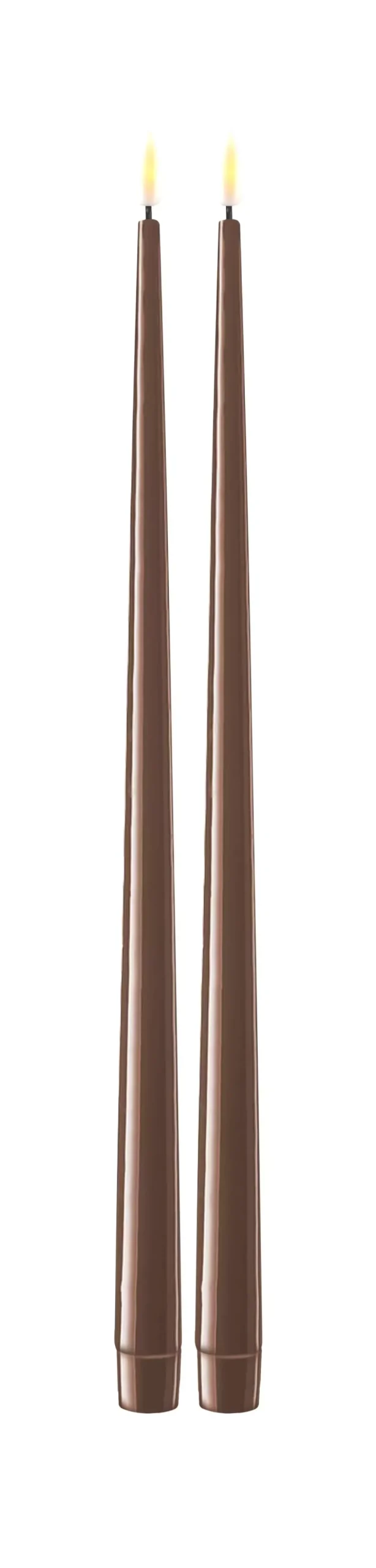 Deluxe Kronelys Mokka 38cm 2pk