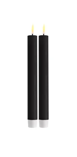 Deluxe Kronelys Sort 24cm 2pk