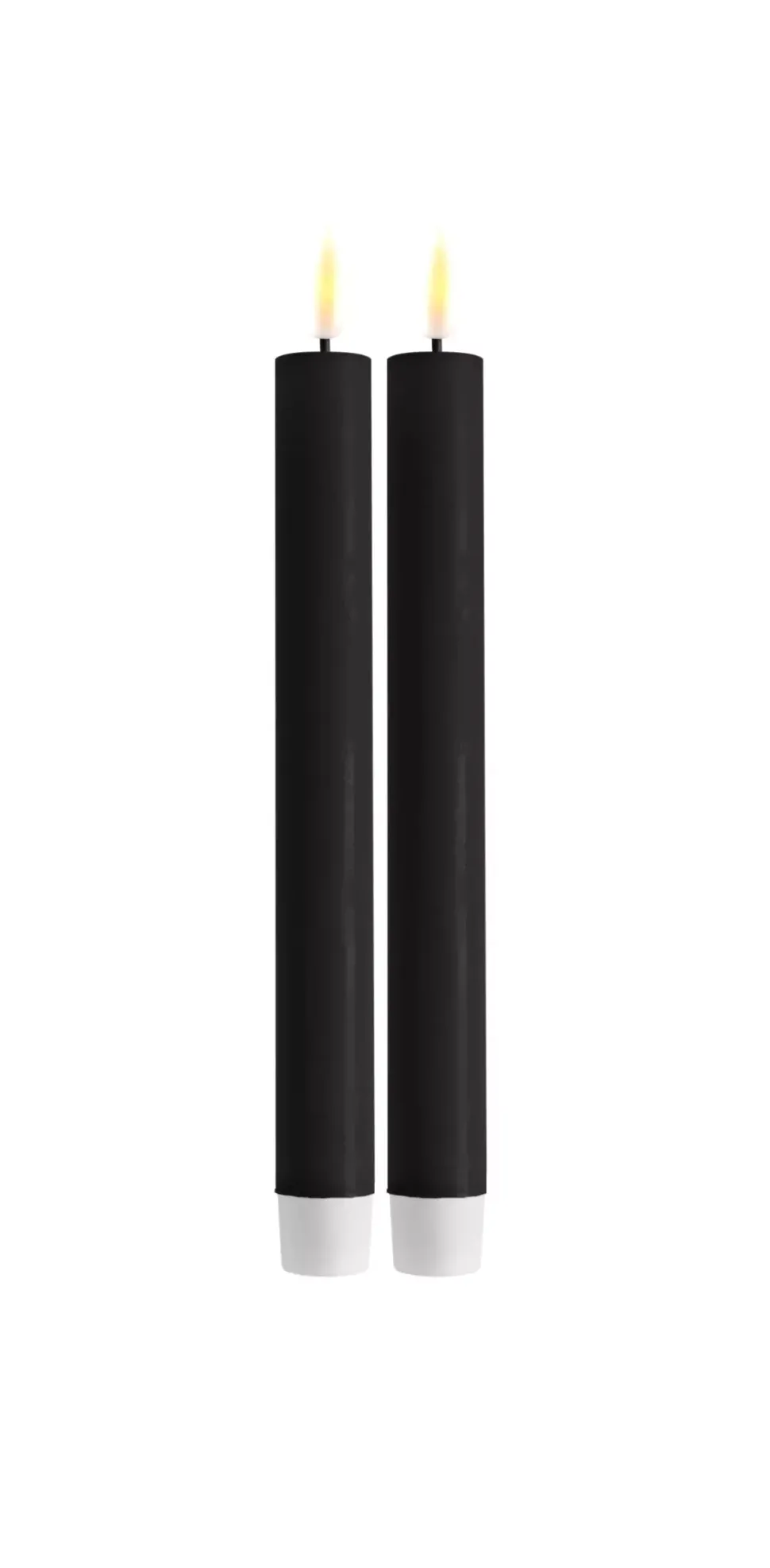 Deluxe Kronelys Sort 24cm 2pk