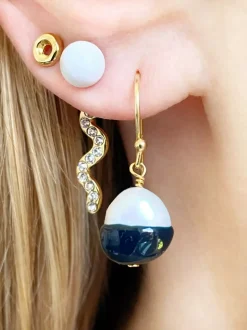Donut Ørering 1 stk Forgyldt