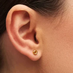 Donut Ørering 1 stk Forgyldt