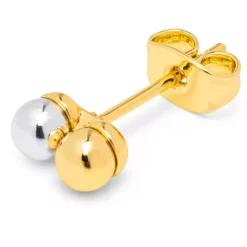Double Color Ball Gold/Silver Øredobb 1 stk.