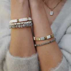 Emaljert Armbånd, Beige