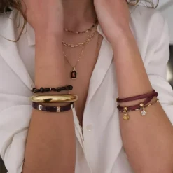 Emaljert Armbånd, Burgundy