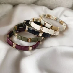 Emaljert Armbånd, Burgundy