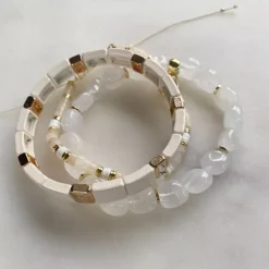Emaljert Armbånd, Cream