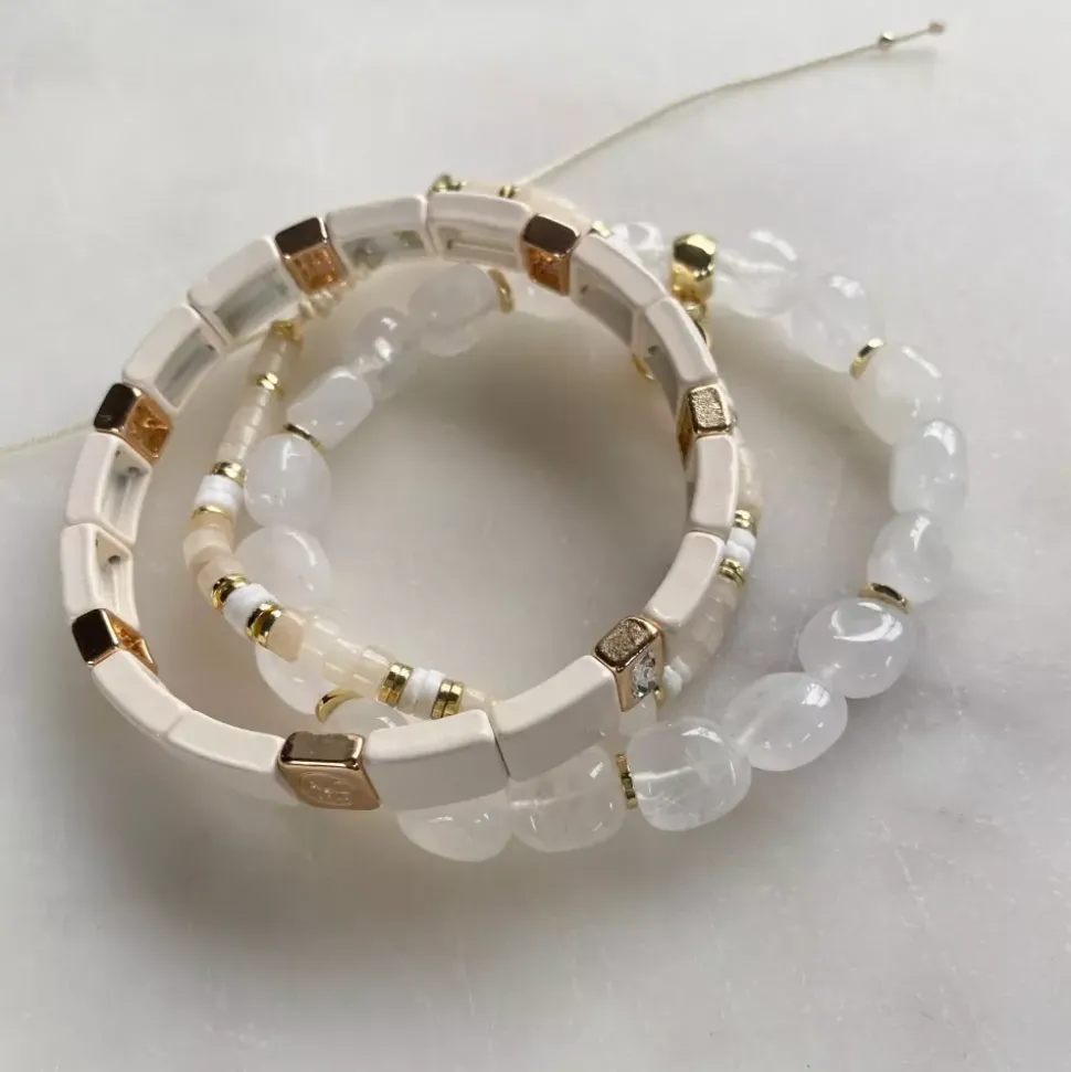 Emaljert Armbånd, Cream