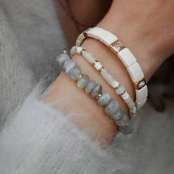 Emaljert Armbånd, Cream