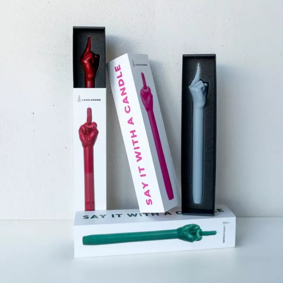 Gesture Taper Candle "F*CK YOU" Grønt