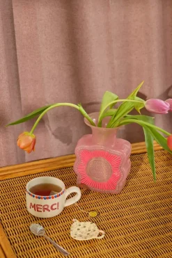 Glassvase Rosa