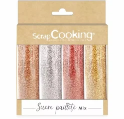 Glitterpulver 4-pk - 76g Bronse/Sølv/Glitter/Rosegull