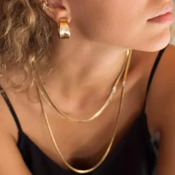 Halvlangt Kjede, Snake Chain, Unisex, G