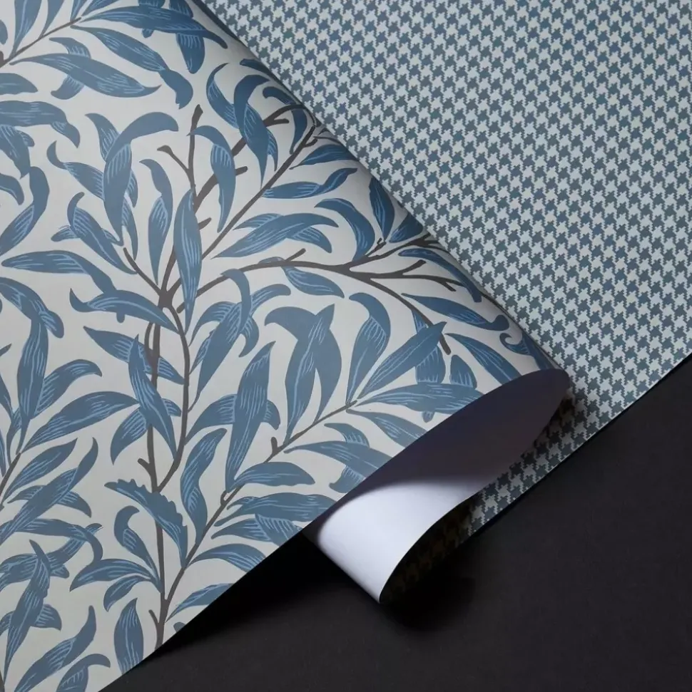 Halvor Bakke gavepapir 70cm x 5m Houndstooth blue