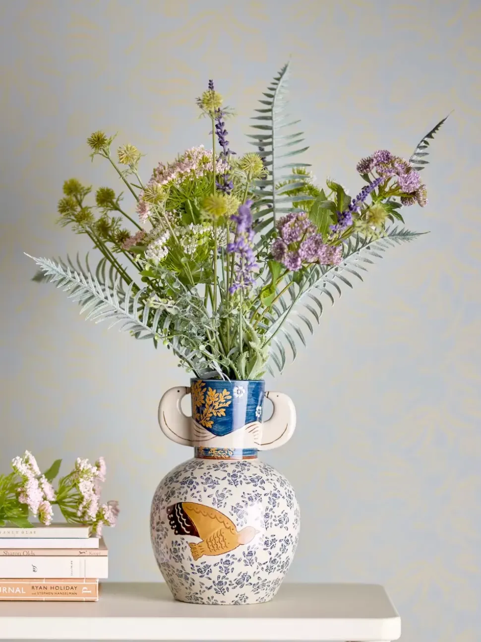 Hezha Vase, Blå, Keramikk