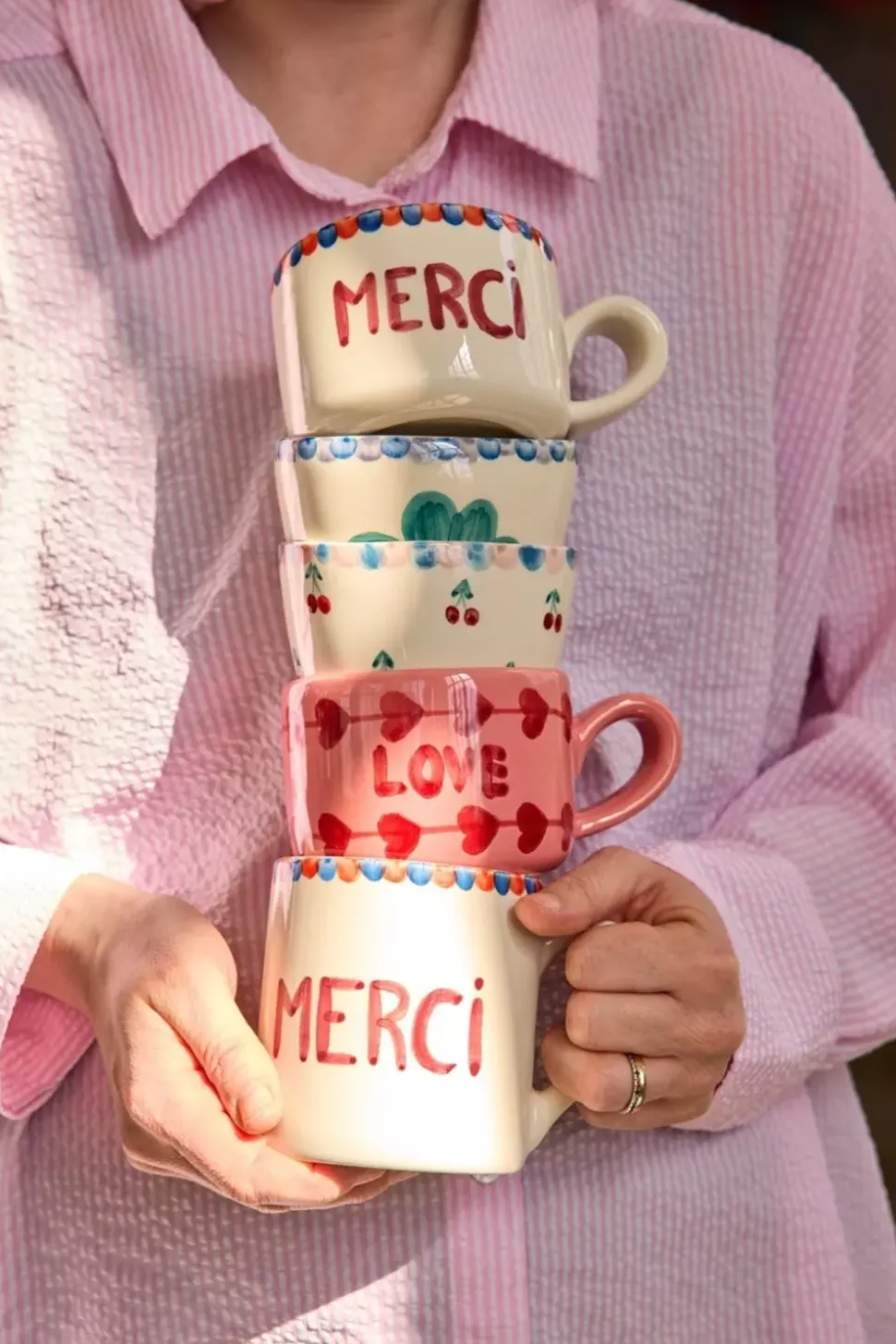 Håndmalt Kopp MERCI