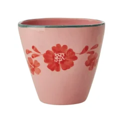 Håndmalt Oval Kopp Blomster