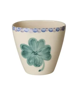Håndmalt Oval Kopp Good Luck Clover