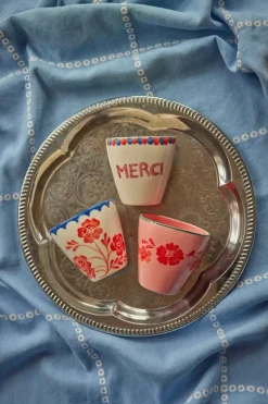 Håndmalt Oval Kopp MERCI