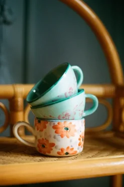 Håndmalt Tekopp Blomster