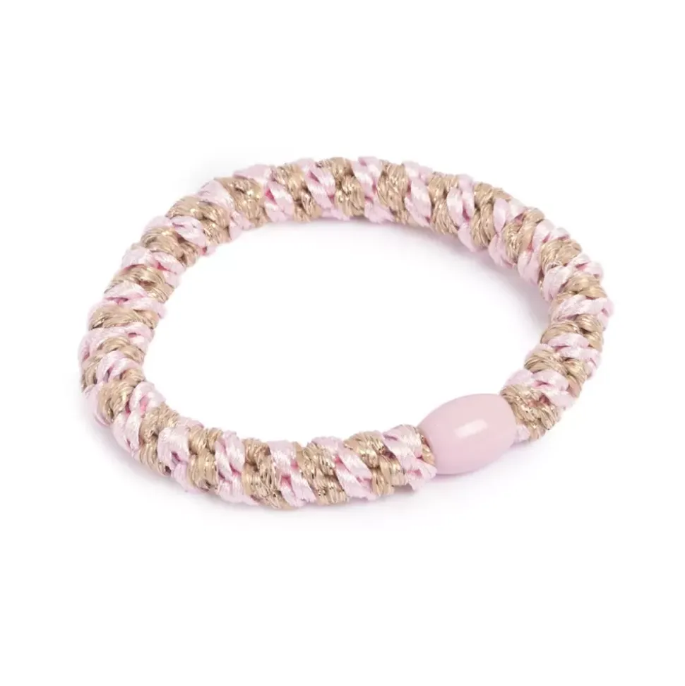 Hårstrikk Glitter Rosa/beige