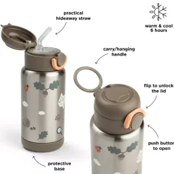 Isolert Drikkeflaske Med Sugerør Tiny Trails Sand 340 Ml