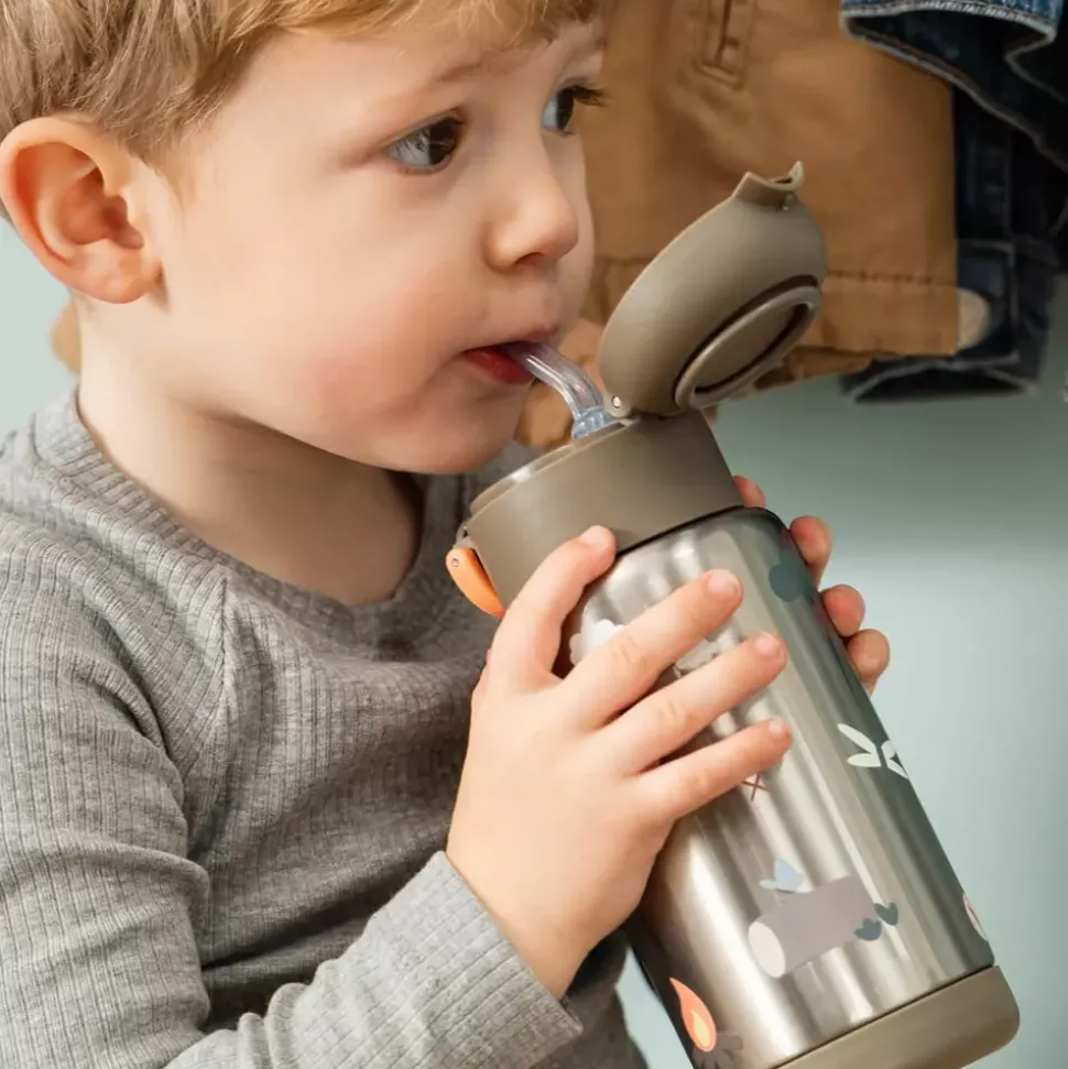 Isolert Drikkeflaske Med Sugerør Tiny Trails Sand 340 Ml