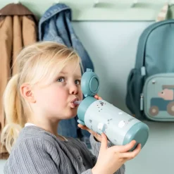 Isolert Drikkeflaske Med Sugerør Tiny Farm Blå 340 Ml
