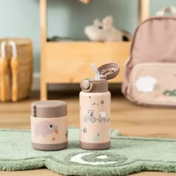 Isolert Drikkeflaske Med Sugerør Tiny Farm Powder 340 Ml