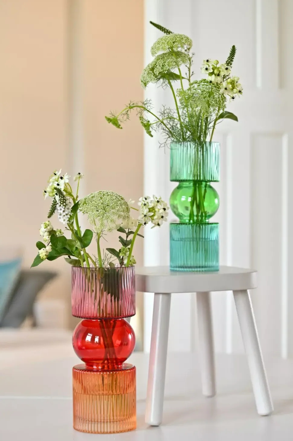 Jaquard Vase Grønn/Blå