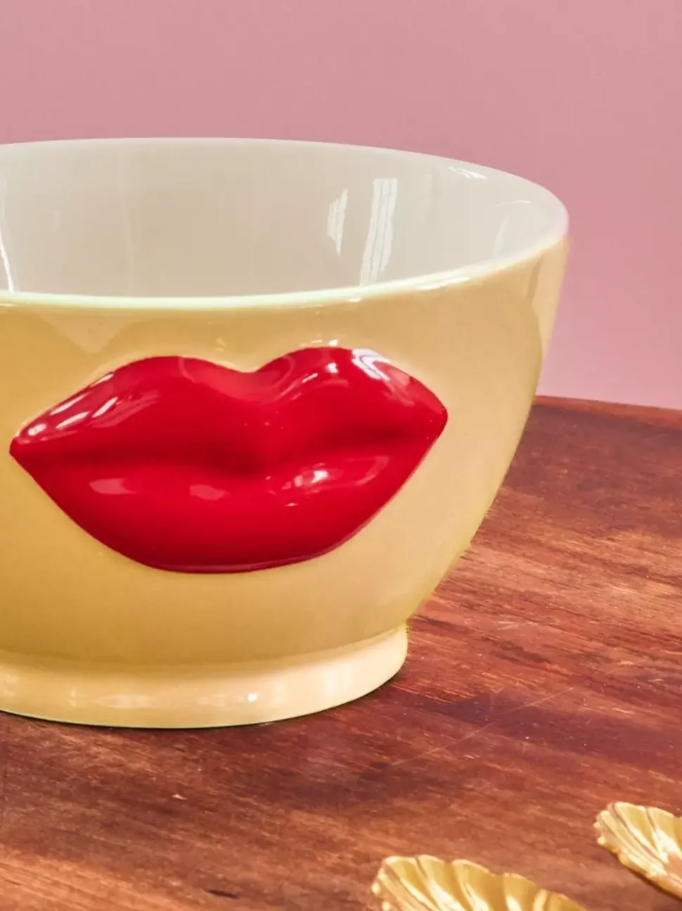 Keramikkbolle Gul Lips