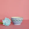 Keramikkbolle Med Blomstermotiv Blå