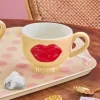 Keramikk Kopp Gul Lips