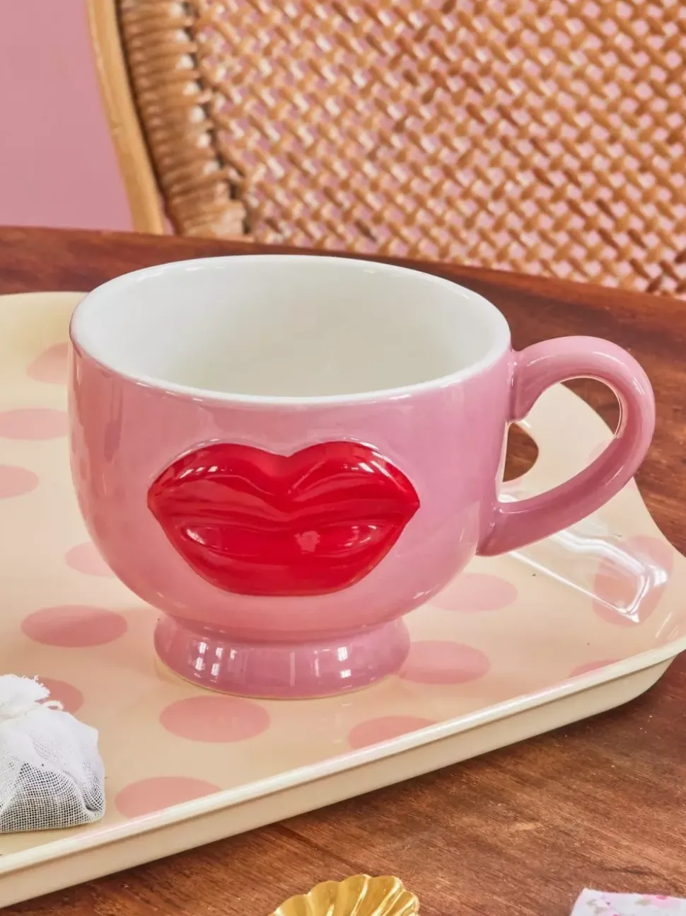 Keramikk Kopp Rosa Lips