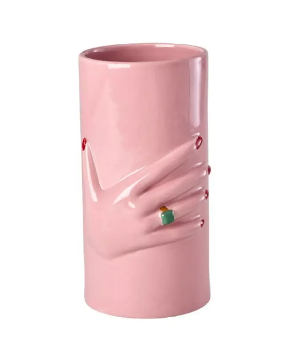 Keramikk Vase Med Hånddekorasjon