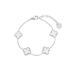 Kløver Multi Armbånd Hvit/Sølv