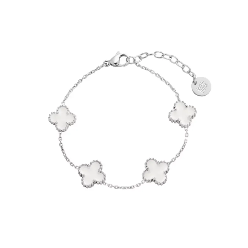 Kløver Multi Armbånd Hvit/Sølv