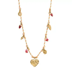 Kort Kjede Med Charms, pink