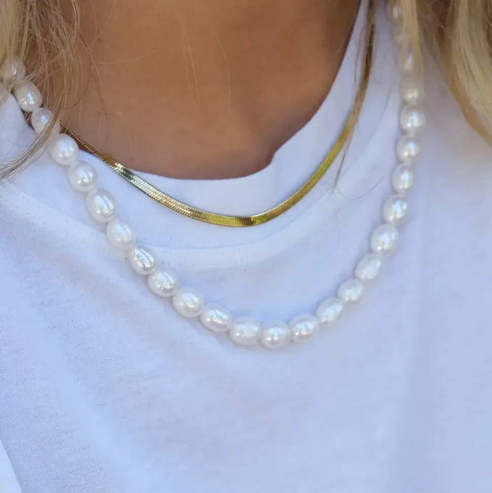 Kort Kjede - Steel Unisex Gull - Snakechain